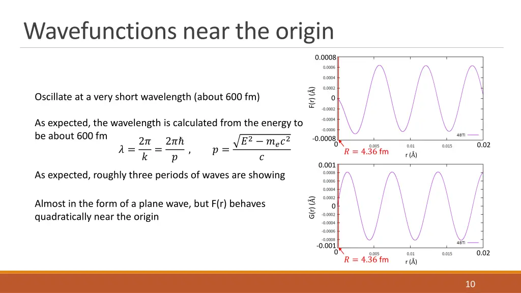 wavefunctions near the origin