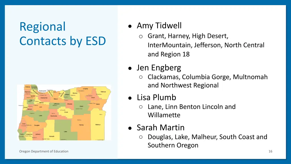 regional contacts by esd