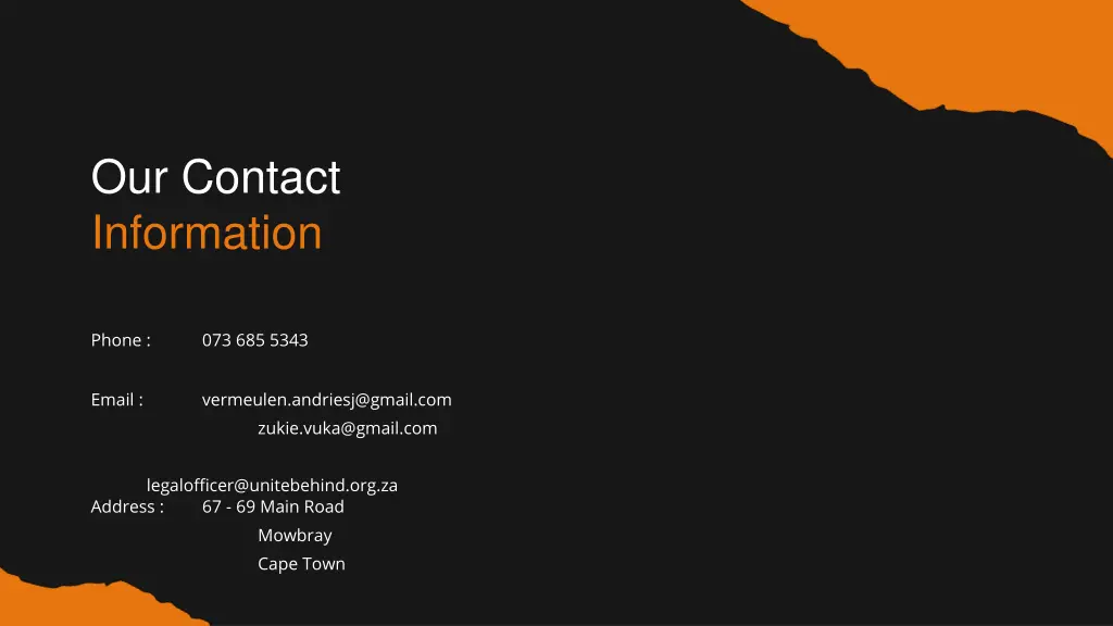 our contact information