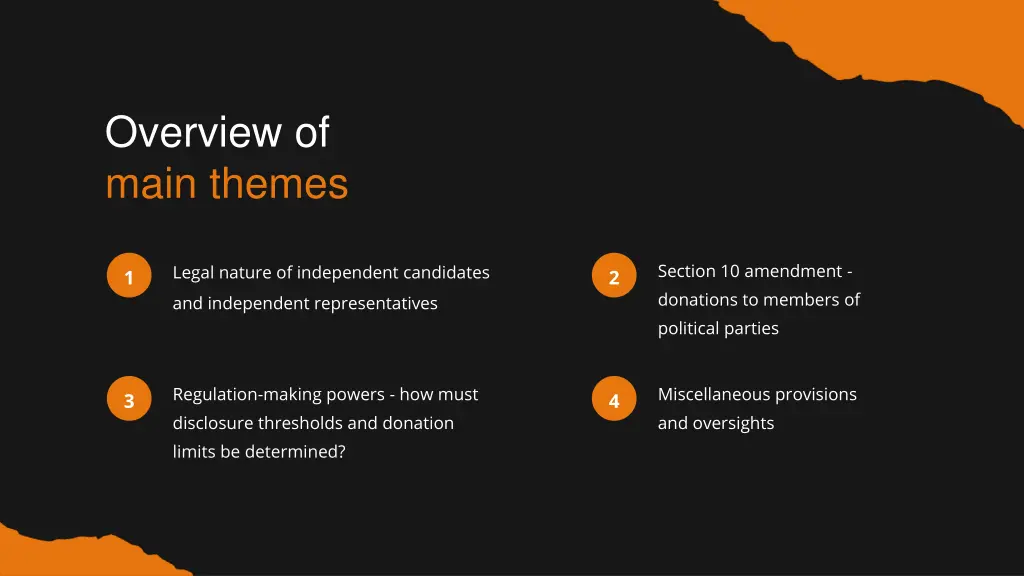 overview of main themes