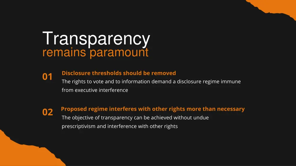 transparency remains paramount