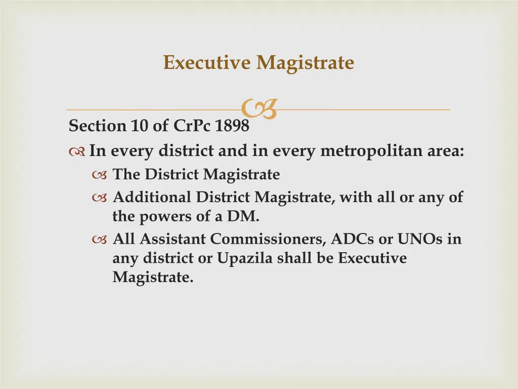 executive magistrate