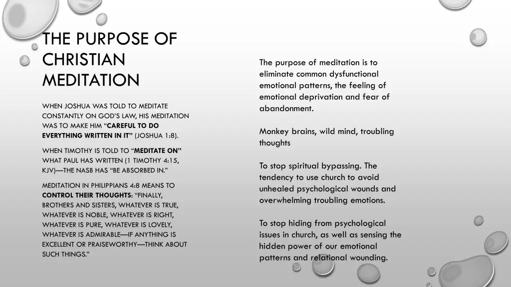 the purpose of christian meditation