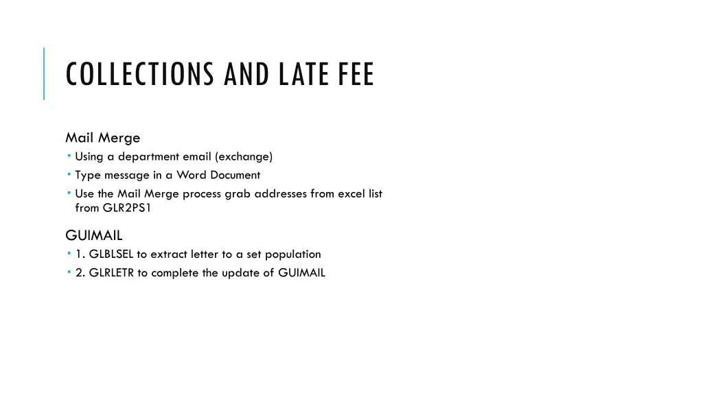 collections and late fee 6