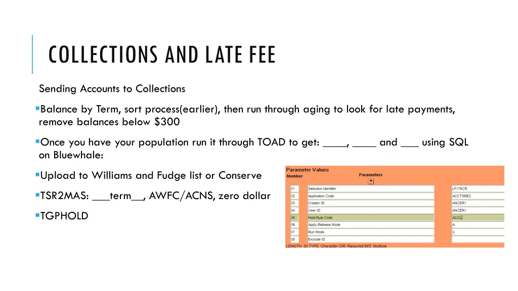 collections and late fee 7