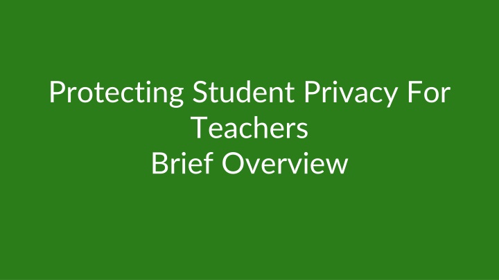 protecting student privacy for teachers brief