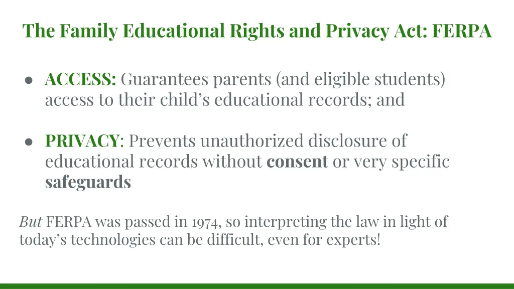 the family educational rights and privacy