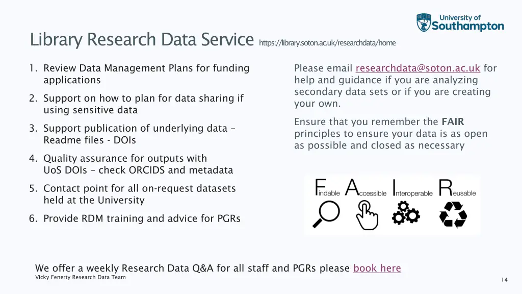 library research data service https library soton