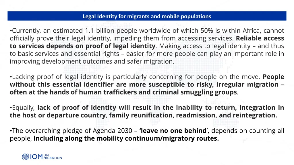 legal identity for migrants and mobile populations