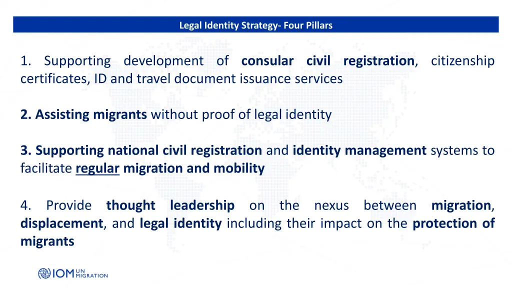 legal identity strategy four pillars