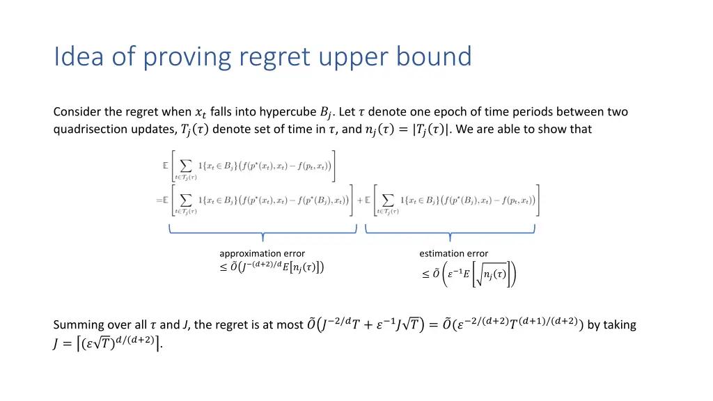 idea of proving regret upper bound