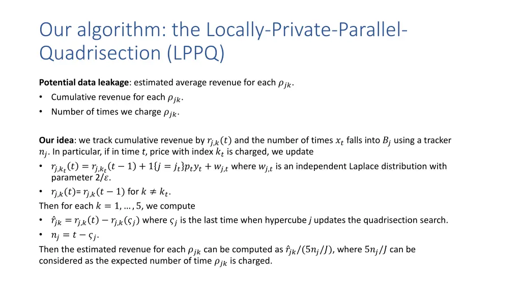 our algorithm the locally private parallel 2