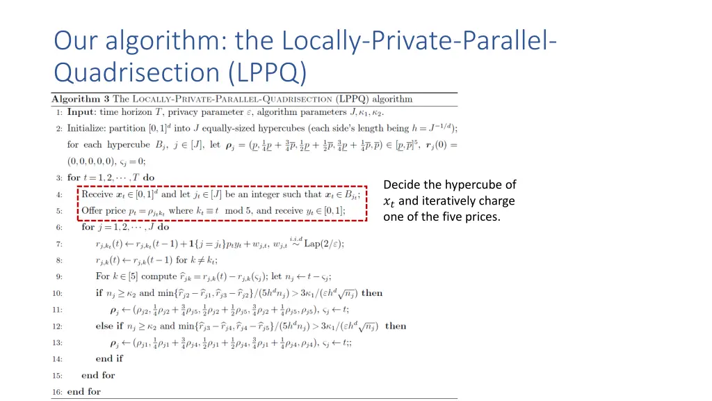 our algorithm the locally private parallel 3