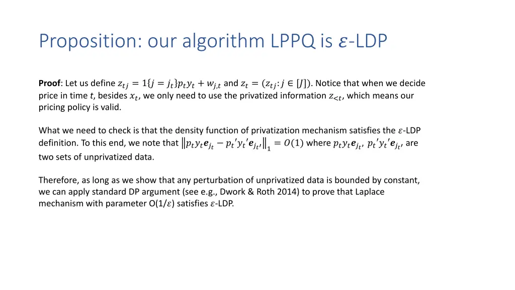 proposition our algorithm lppq is ldp