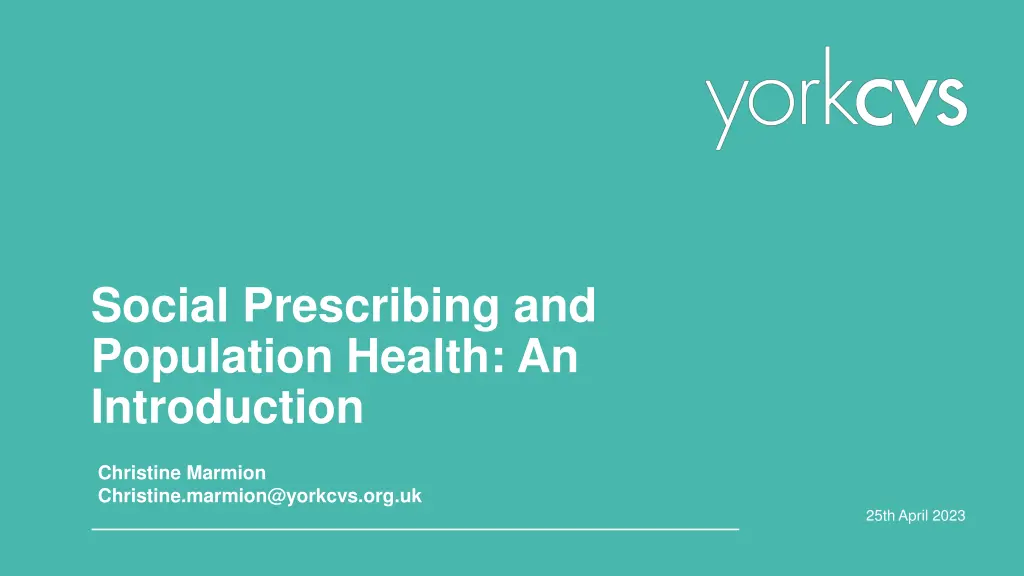 social prescribing and population health