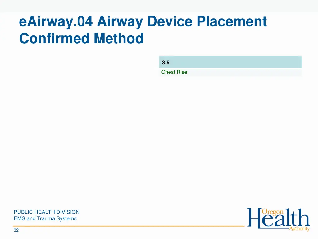 eairway 04 airway device placement confirmed