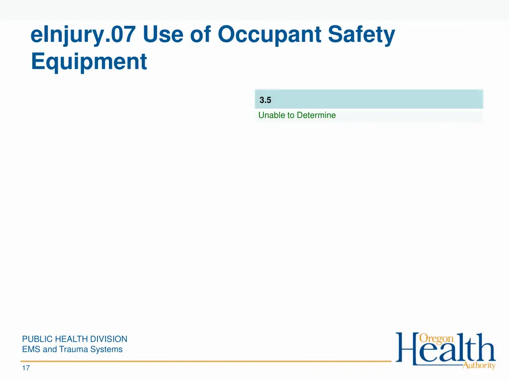 einjury 07 use of occupant safety equipment