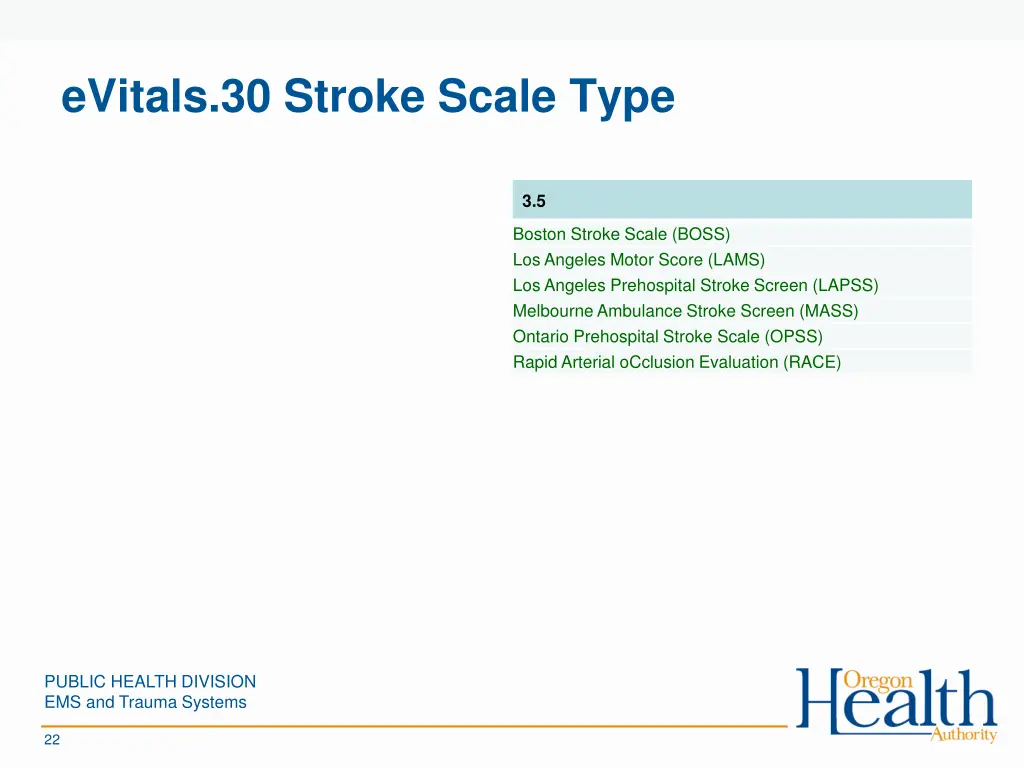 evitals 30 stroke scale type