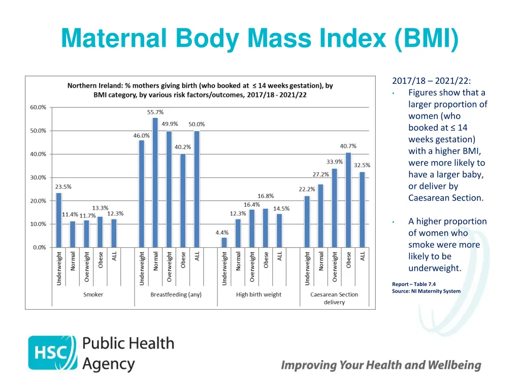 maternal body mass index bmi 1