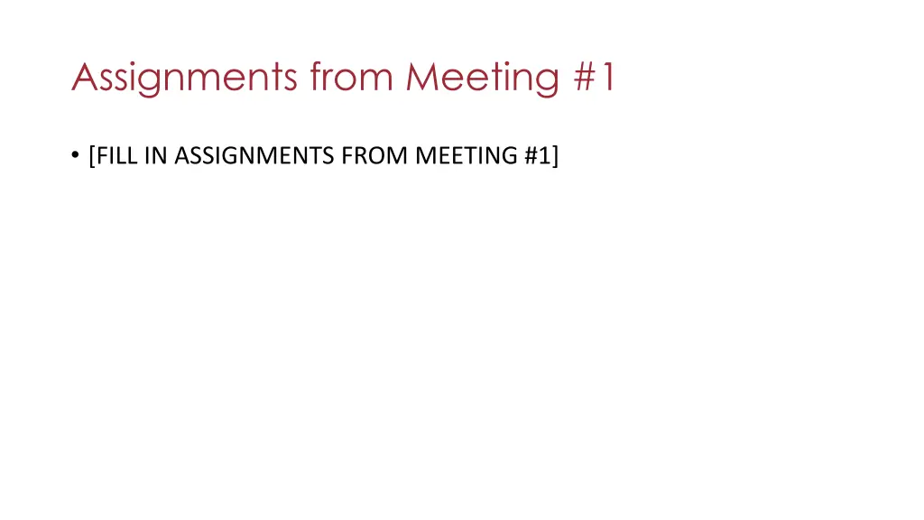 assignments from meeting 1