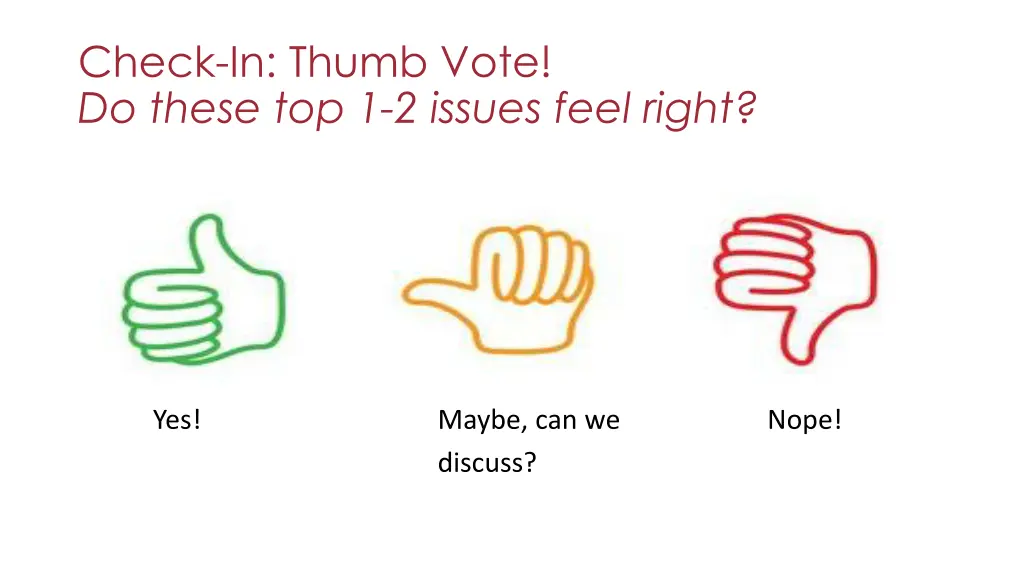 check in thumb vote do these top 1 2 issues feel