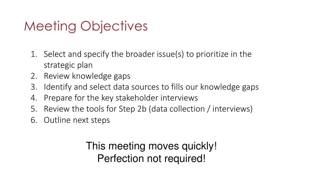 meeting objectives