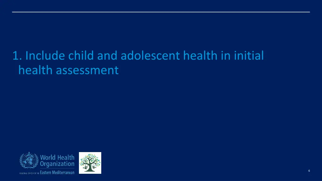 1 include child and adolescent health in initial