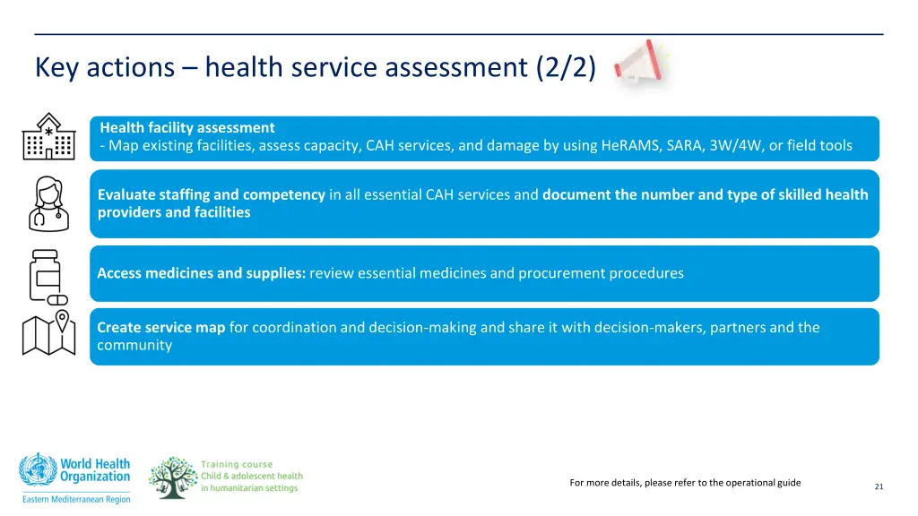 key actions health service assessment 2 2