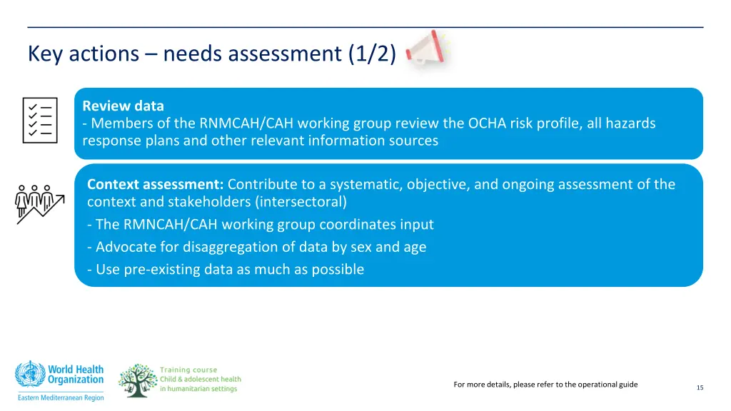 key actions needs assessment 1 2