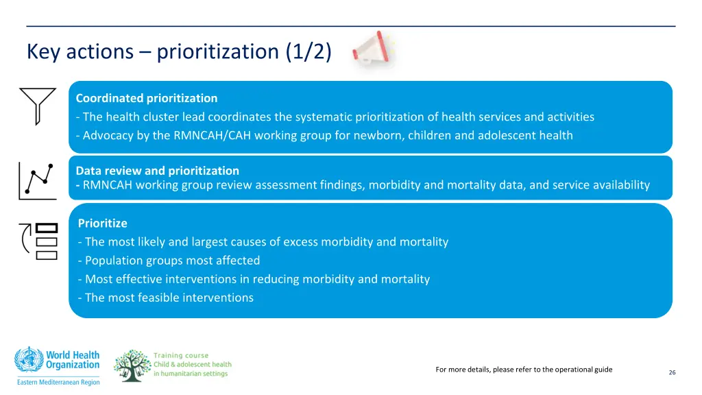 key actions prioritization 1 2