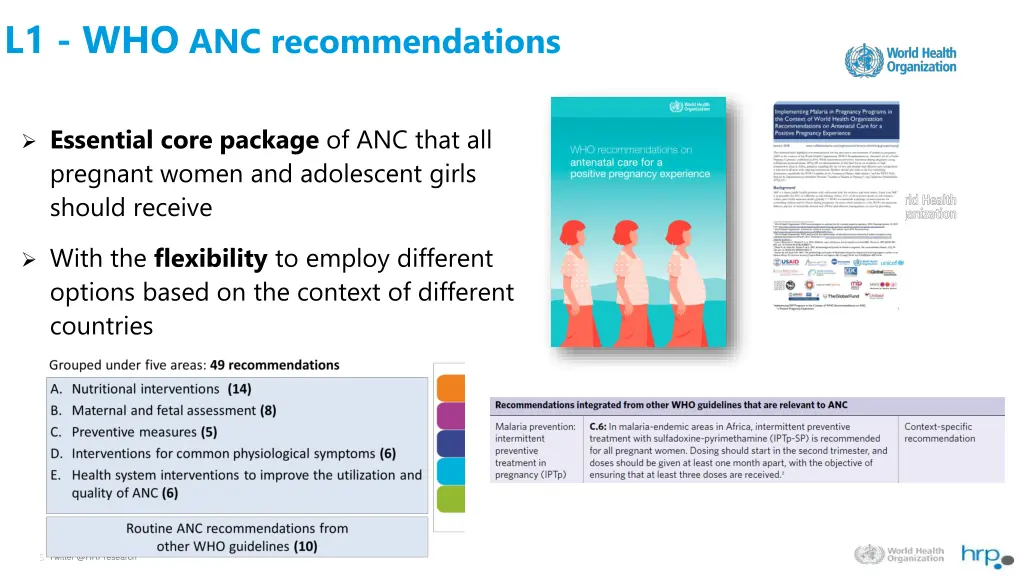 l1 who anc recommendations