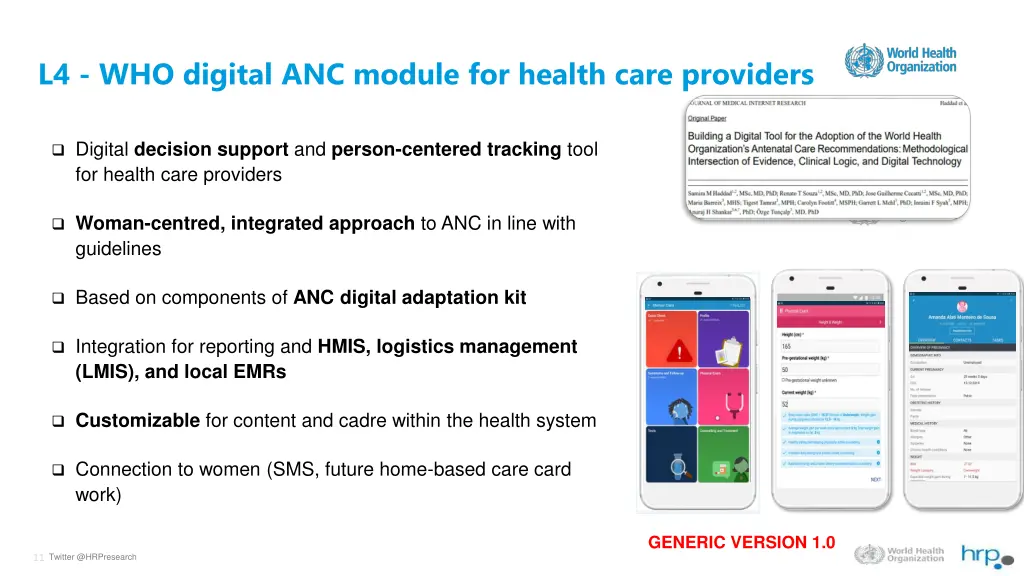l4 who digital anc module for health care