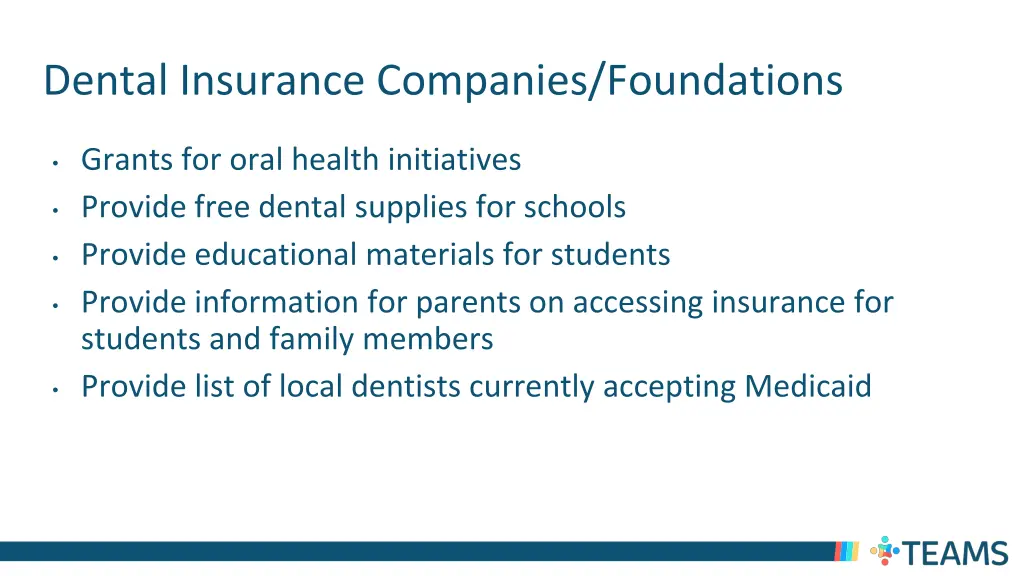 dental insurance companies foundations