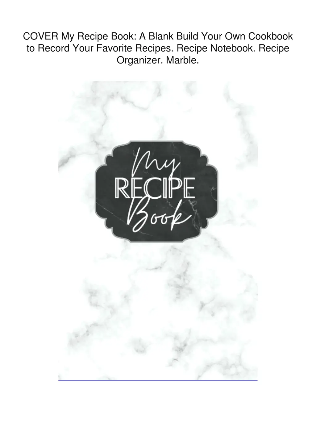 cover my recipe book a blank build your