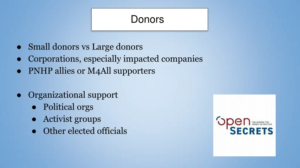 donors