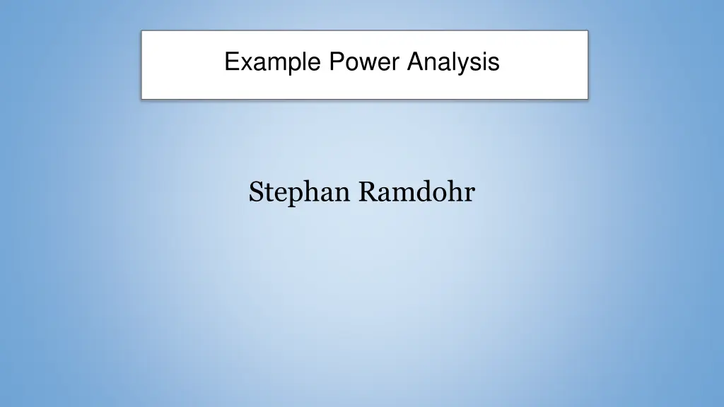 example power analysis