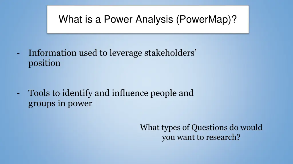 what is a power analysis powermap