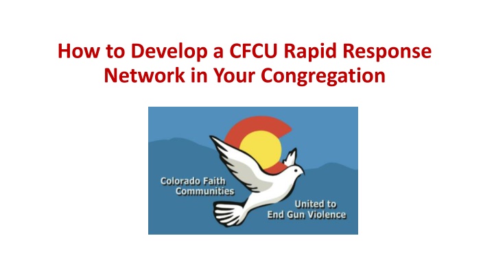 how to develop a cfcu rapid response network