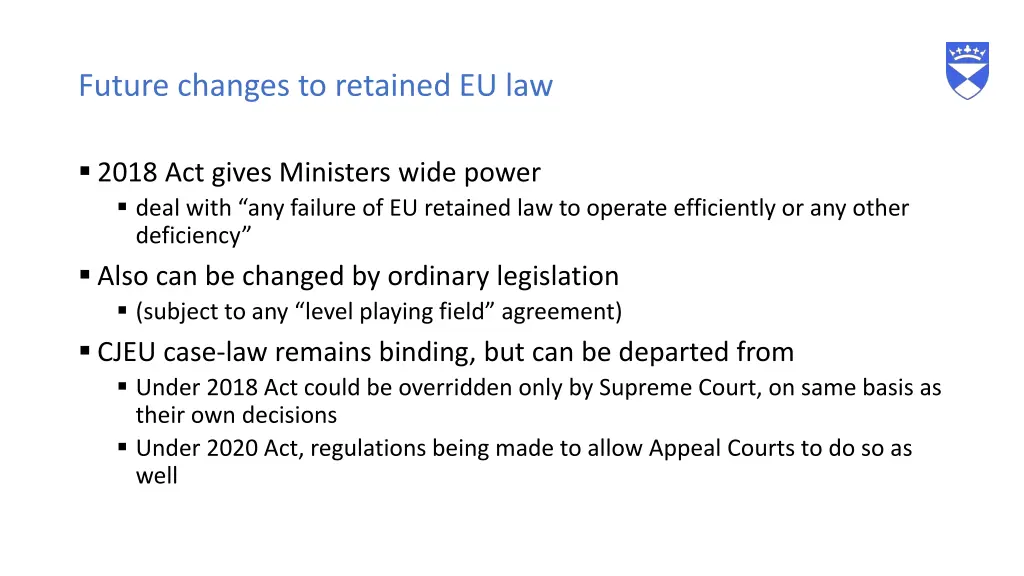 future changes to retained eu law