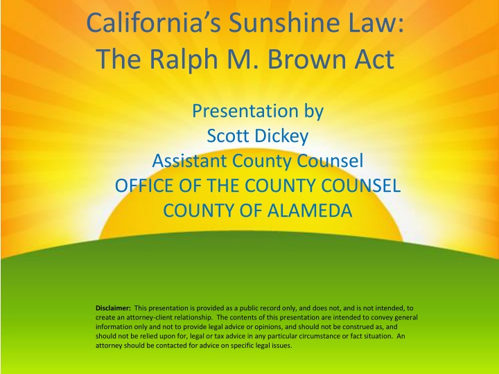 california s sunshine law the ralph m brown act