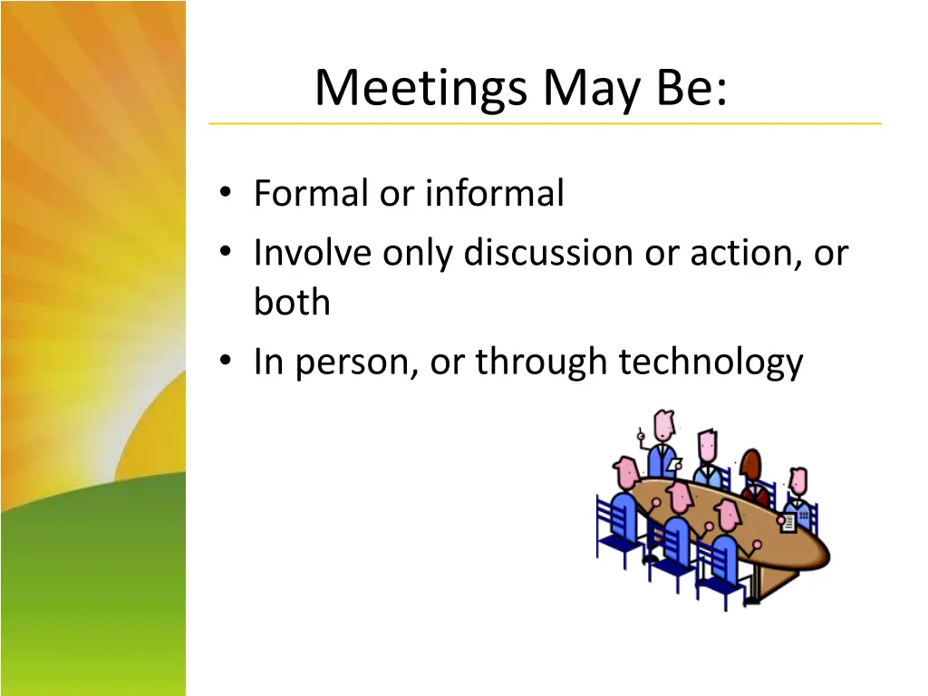 meetings may be