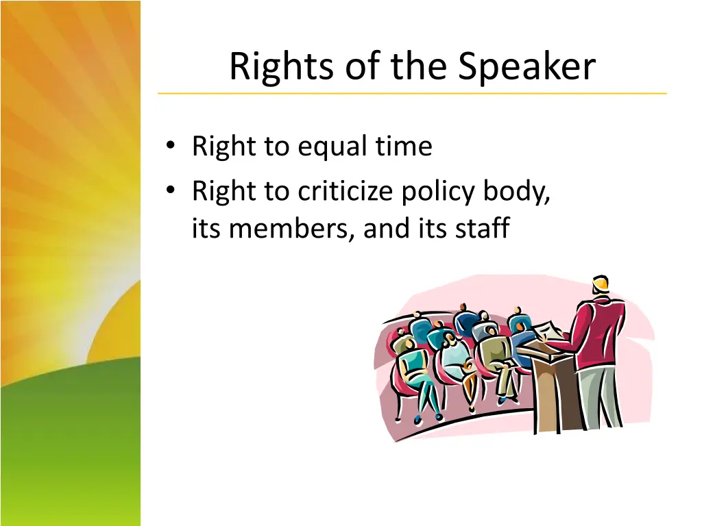 rights of the speaker