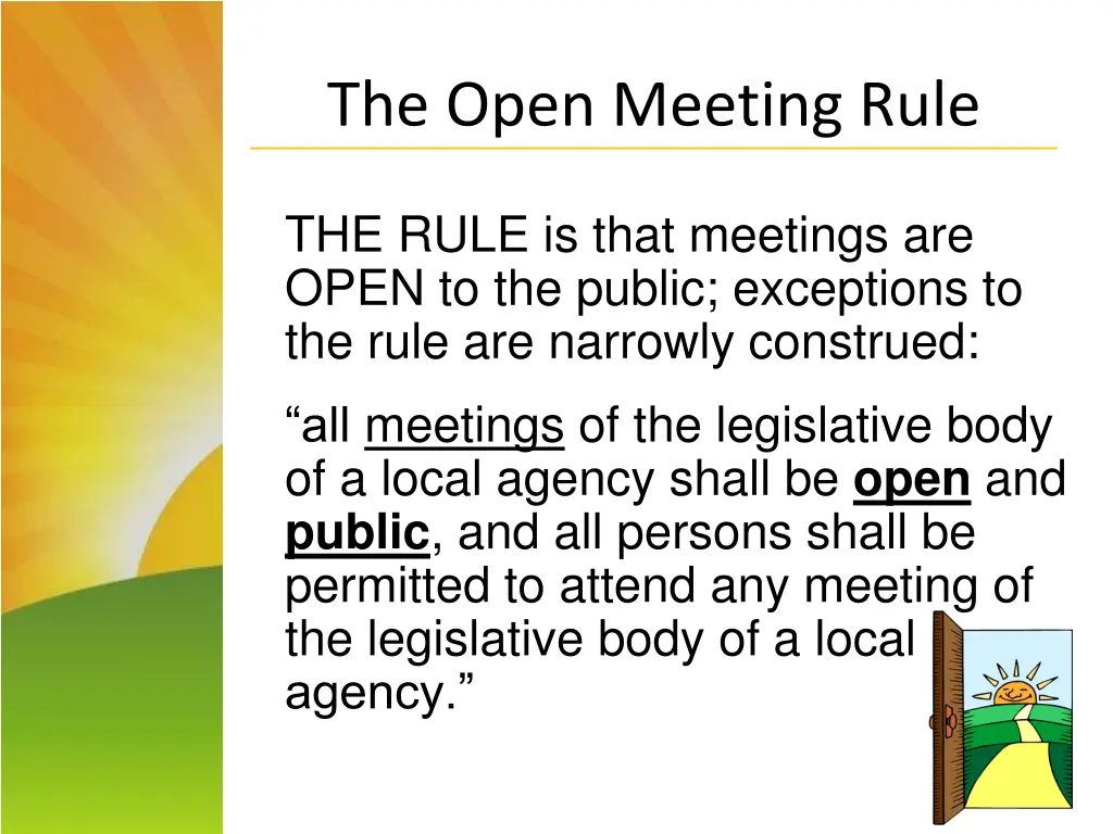 the open meeting rule