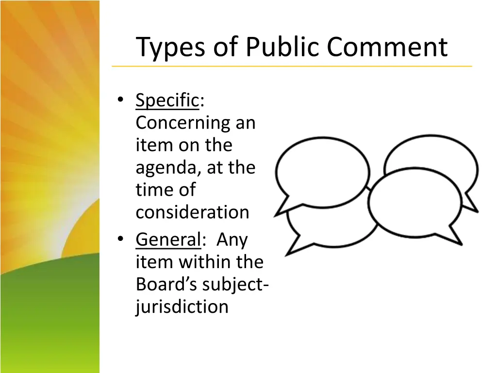 types of public comment