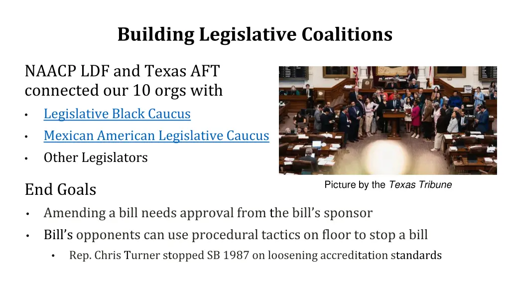 building legislative coalitions