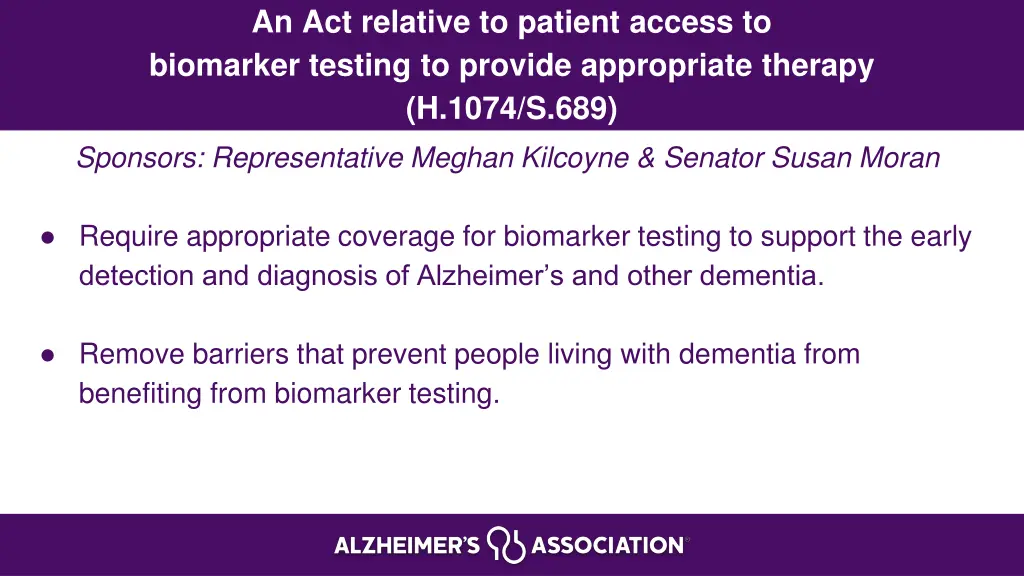 an act relative to patient access to biomarker