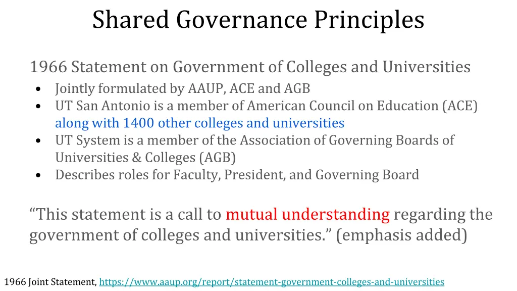 shared governance principles