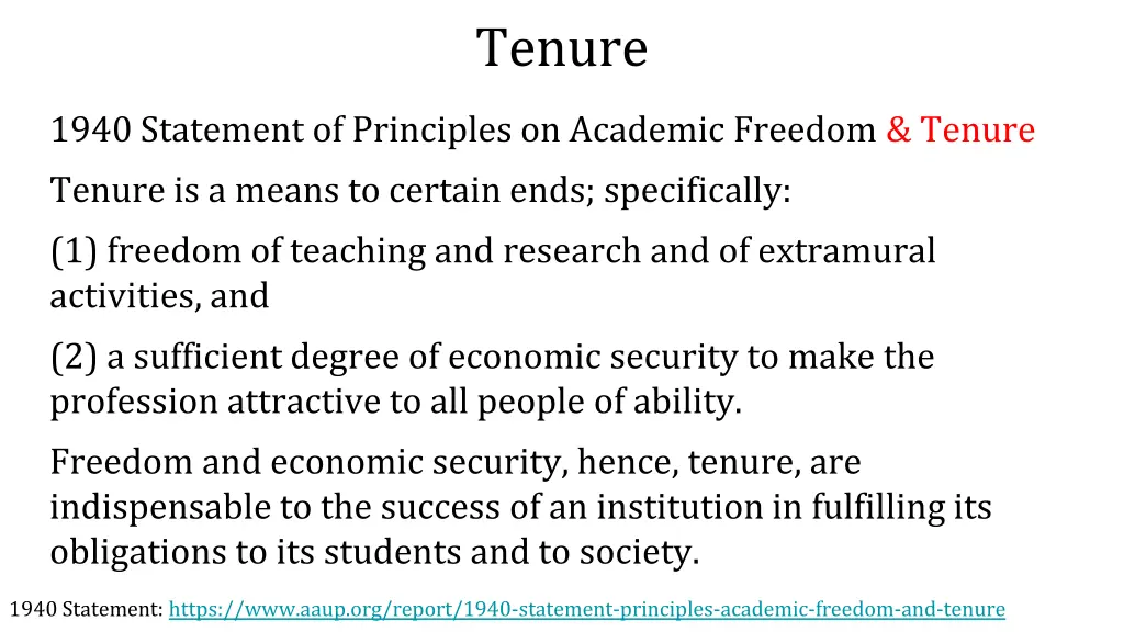 tenure