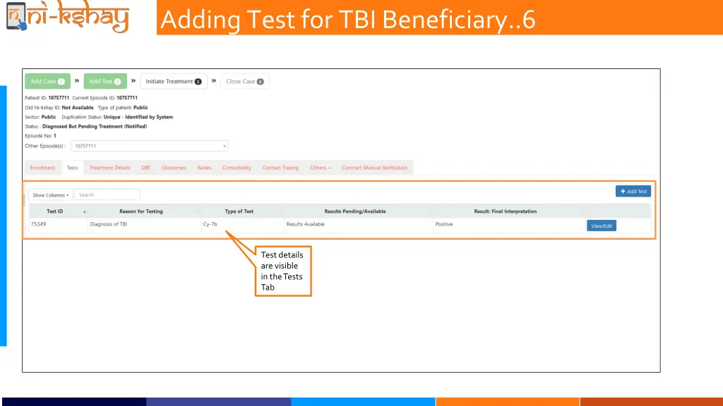 adding test for tbi beneficiary 6