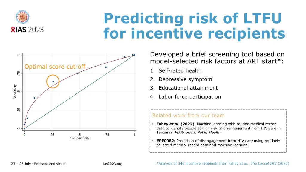 predicting risk of ltfu for incentive recipients